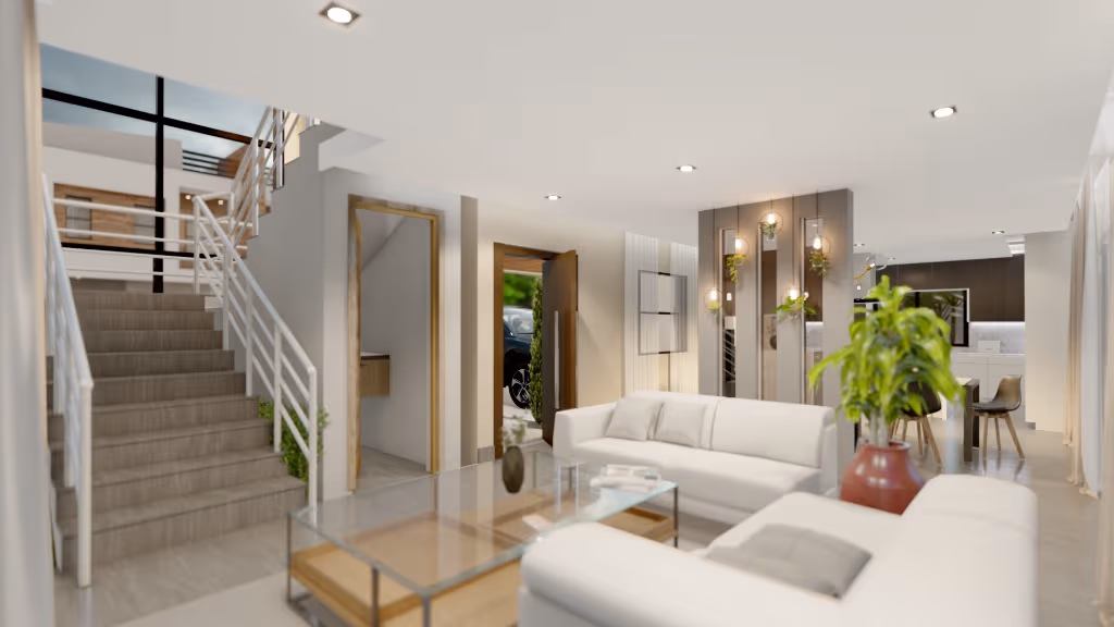 Villas Perla del Mar – Salón y escalera interior